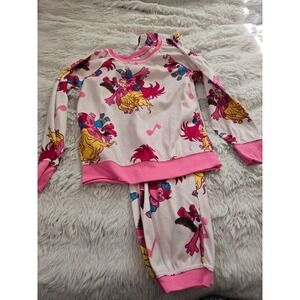 DreamWorks Trolls Poppy Viva Pajama Set 2pc Top & Joggers Girls Size S (6/6X)